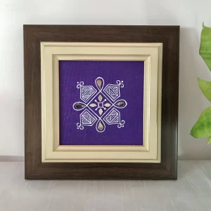 Mandana Miniature Small Canvas Painting I Shubh Chauk (Jamuni Purple)